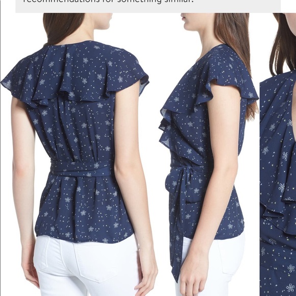 Chelsea28 navy wrap top xs - Picture 3 of 4